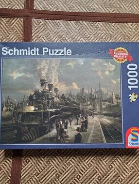 1000-Piece Vintage Train Station Jigsaw - Blue